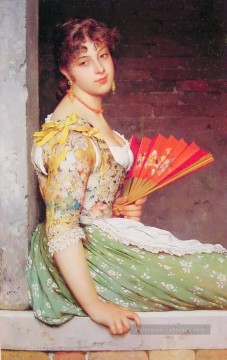 Dame rêveur Eugène de Blaas belle femme Peinture à l'huile